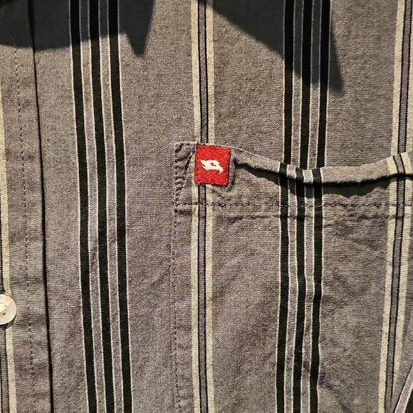 Tony Hawk Men's Gray Striped Button Down Shirt Size XL - Picture 2 of 5